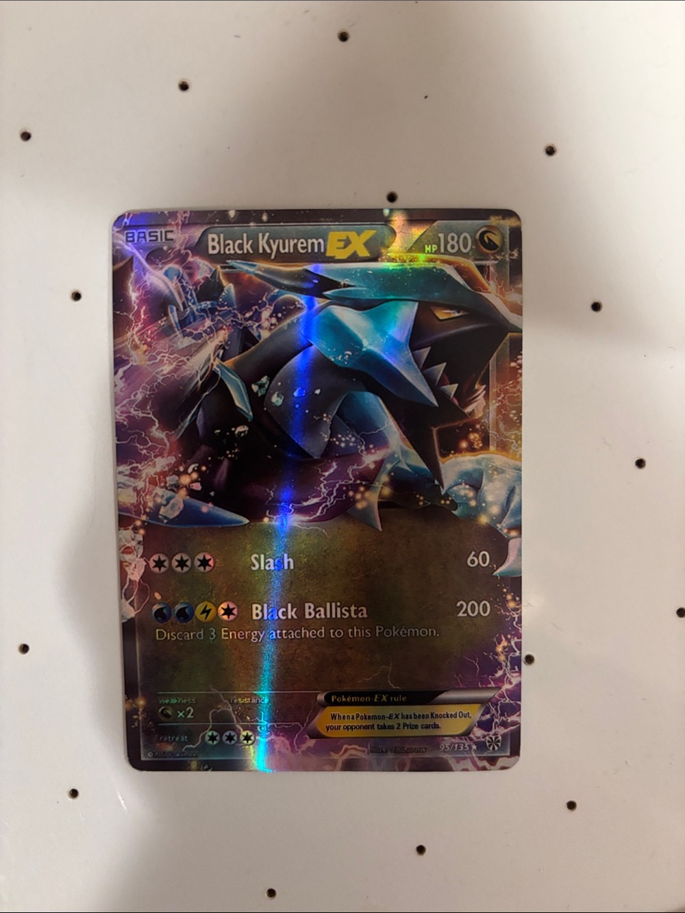 Pokemon Black Kyurem EX Holographic Trading Card - Blue, Black, Purple